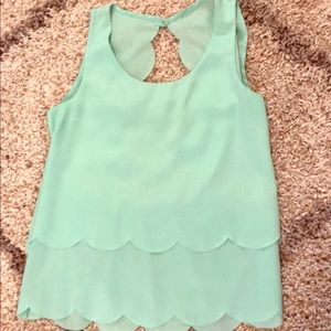 Boutique Top with scallop detail, peekaboo back